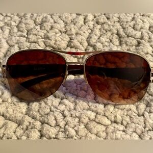 bizou Gold-Frame Aviator Sunglasses with Brown Gradient Lenses